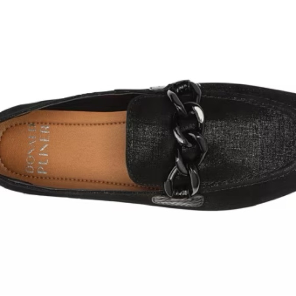 Donald J. Pliner Black Chain Loafers Size 10 NWT
